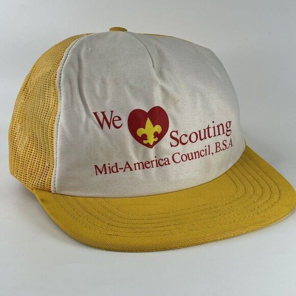 Mid America Council VTG Snapback Mesh Trucker Hat Cap Boy Scouts BSA Scouting - Picture 1 of 12